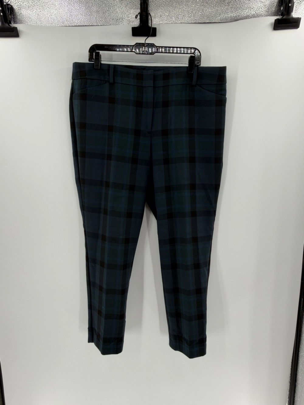 Loft Women's Julie Skinny Pants - Green/Blue Plaid - 16 - New with tags